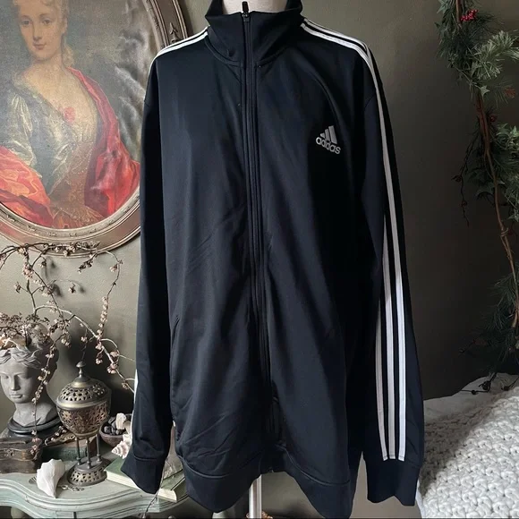 Mens oversized black adidas track suit jacket - Picture 3 of 4